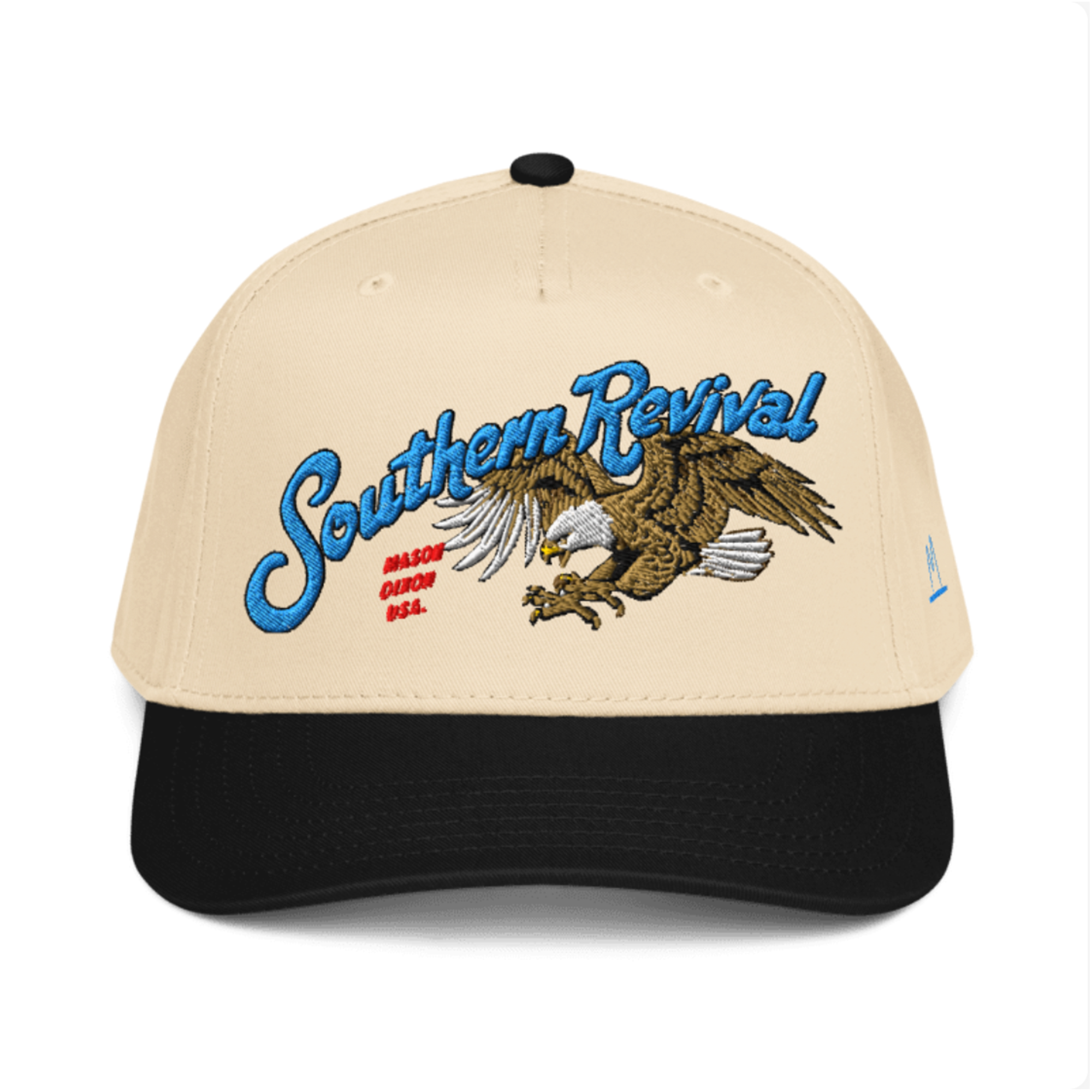 Mason-Dixon Eagle 5-Panel Hat - Black/Natural