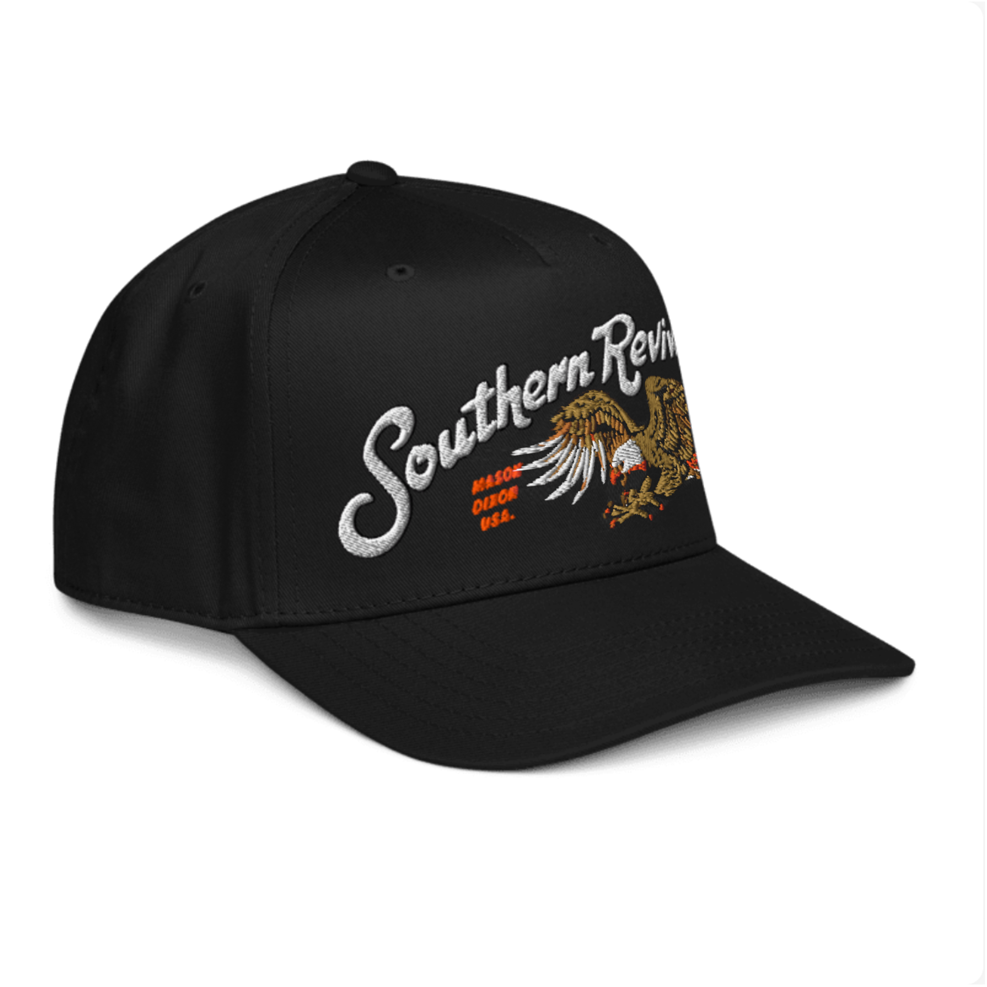 Mason-Dixon Eagle 5-Panel Hat - Black/Orange
